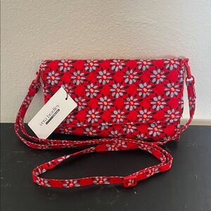 Vera Bradley Red and Blue Floral Crossbody Bag